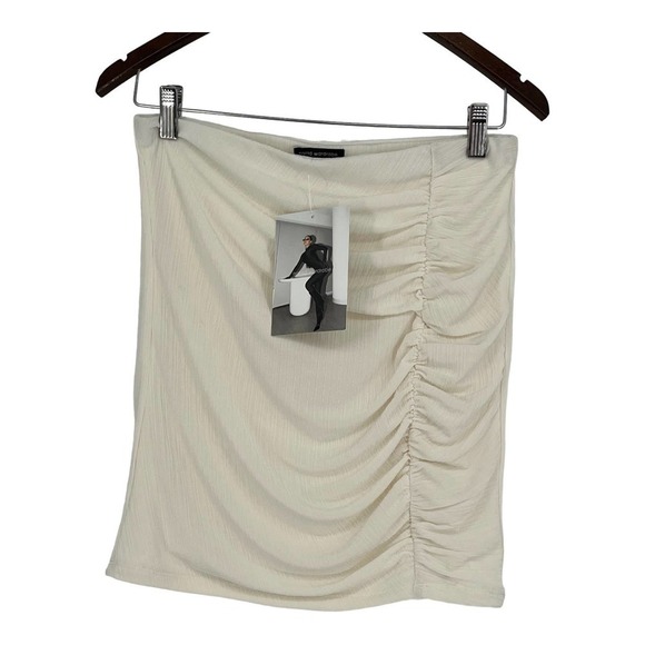 NAKED WARDROBE The Extra Mini Skirt Slinky Collection in White - Size XL- NWT - Picture 5 of 16